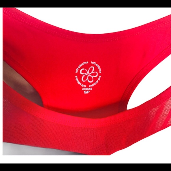 TUFF ATHLETICS Racerback Tank With Shelf Bra Red/Black Size Small - Picture 4 of 5